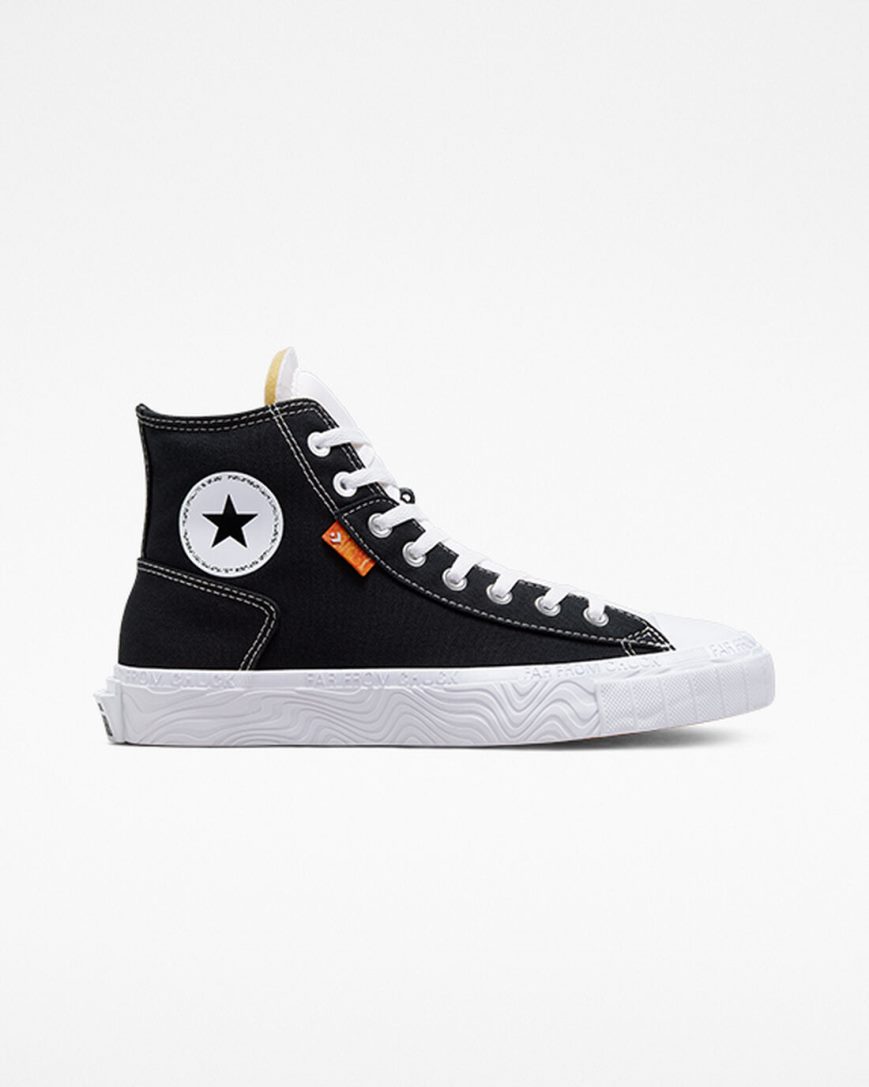 Tenisi Inalti Barbati Converse Chuck Taylor Alt Star Panza Negrii Albi | RO PXHQE902